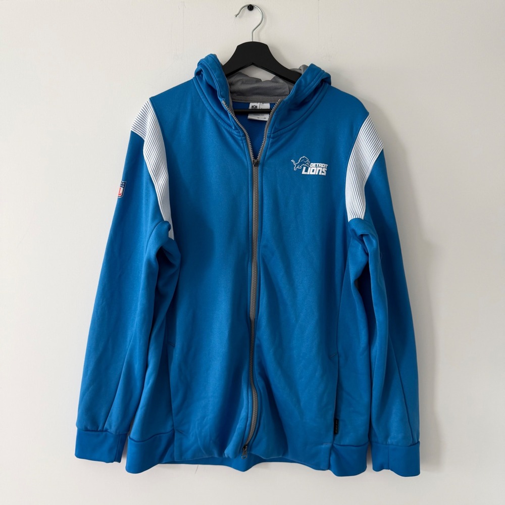 Nike Detroit Lions NFL Therma-FIT Full Zip Hoodie Blue Mens XL NS47-12B6